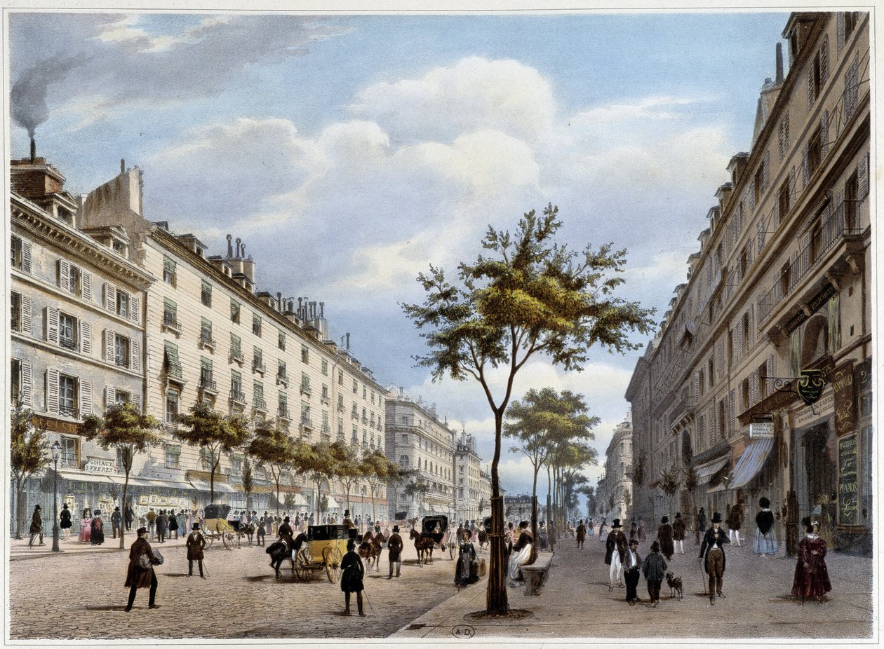 Le boulevard des Italians - teoksessa "Kävely Pariisissa ja sen ympäristössä", kirjoittaneet Jacottet ja Benoist, toim. Gihaut tekijältä Philippe Benoist
