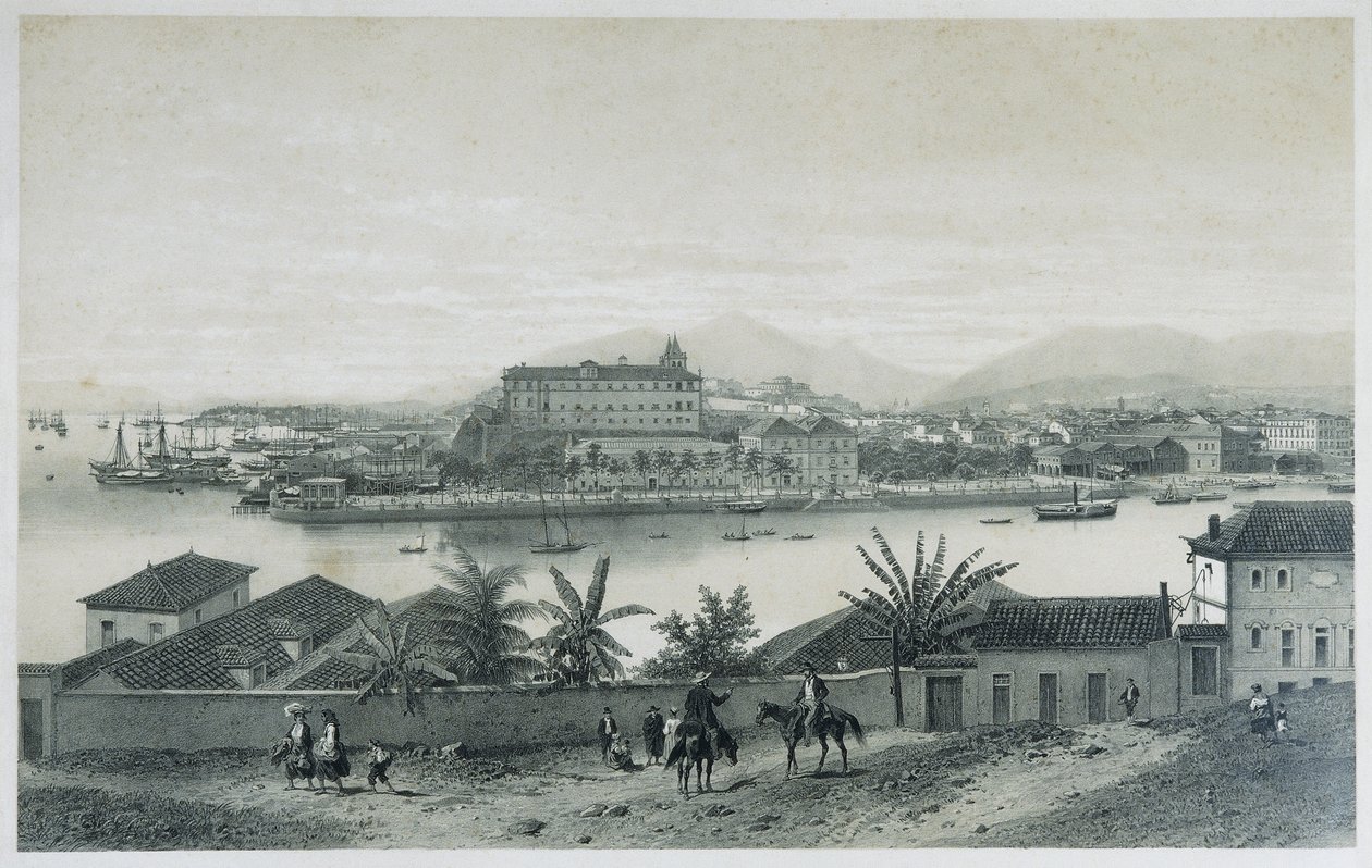 Yhdeksän panoraamanäkymää Rio de Janeiroon: Cobras Islandilta, 1862 tekijältä Philippe Benoist