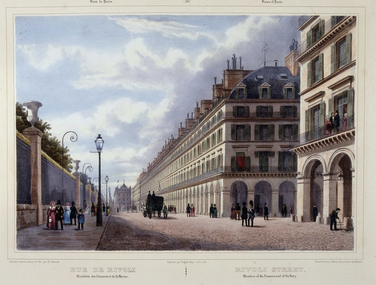 Rue de Rivoli - teoksessa "Kävely Pariisissa ja sen ympäristössä", kirjoittaneet Jacottet ja Benoist, toim. Gihaut tekijältä Philippe Benoist