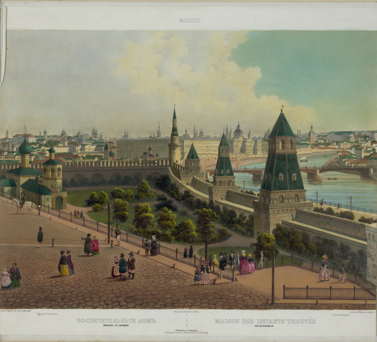 Moskovan orpokoti Moskovan panoraamanäkymästä 10 osassa, n. 1848 tekijältä Philippe Benoist