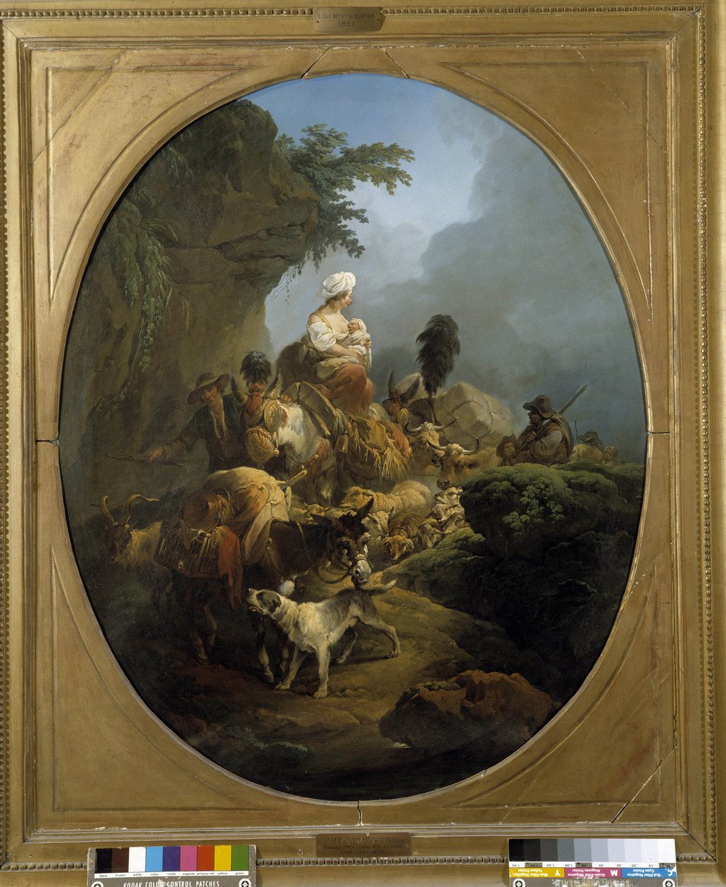 Karavaani: talonpoikaisryhmän matka härkien, aasin, koiran ja vuohien kanssa tekijältä Philippe Jacques de Loutherbourg