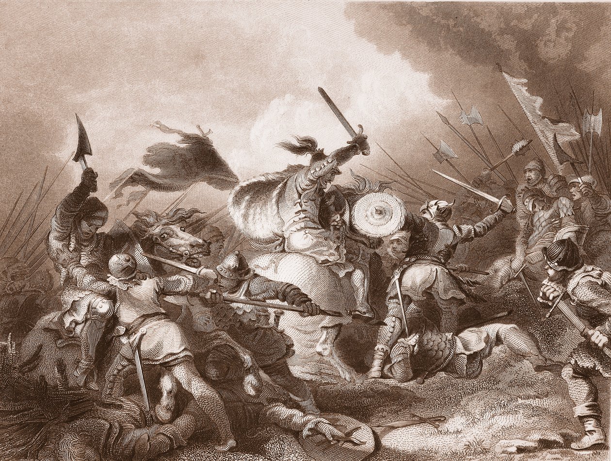 Hastingsin taistelu, kaivertaja A.H. Payne tekijältä Philippe Jacques de Loutherbourg