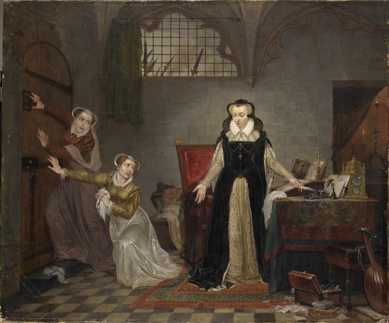 Skotlannin kuningattaren Mary Stuartin viimeiset tunnit ennen vuotta 1819. tekijältä Philippe Jacques van Brée