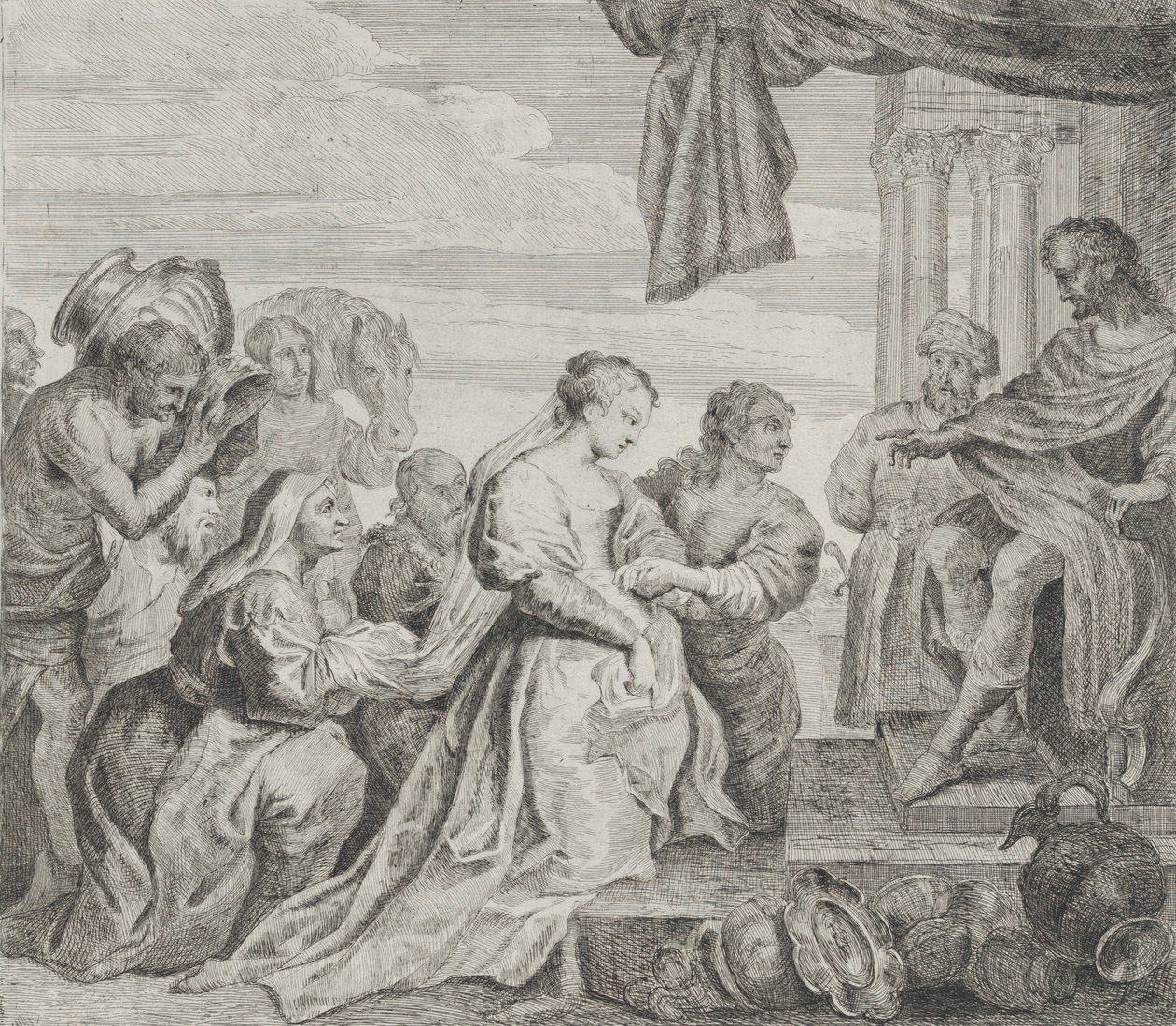 Salomo ja Saban kuningatar, 1784. tekijältä Philippe Lambert Joseph Spruyt