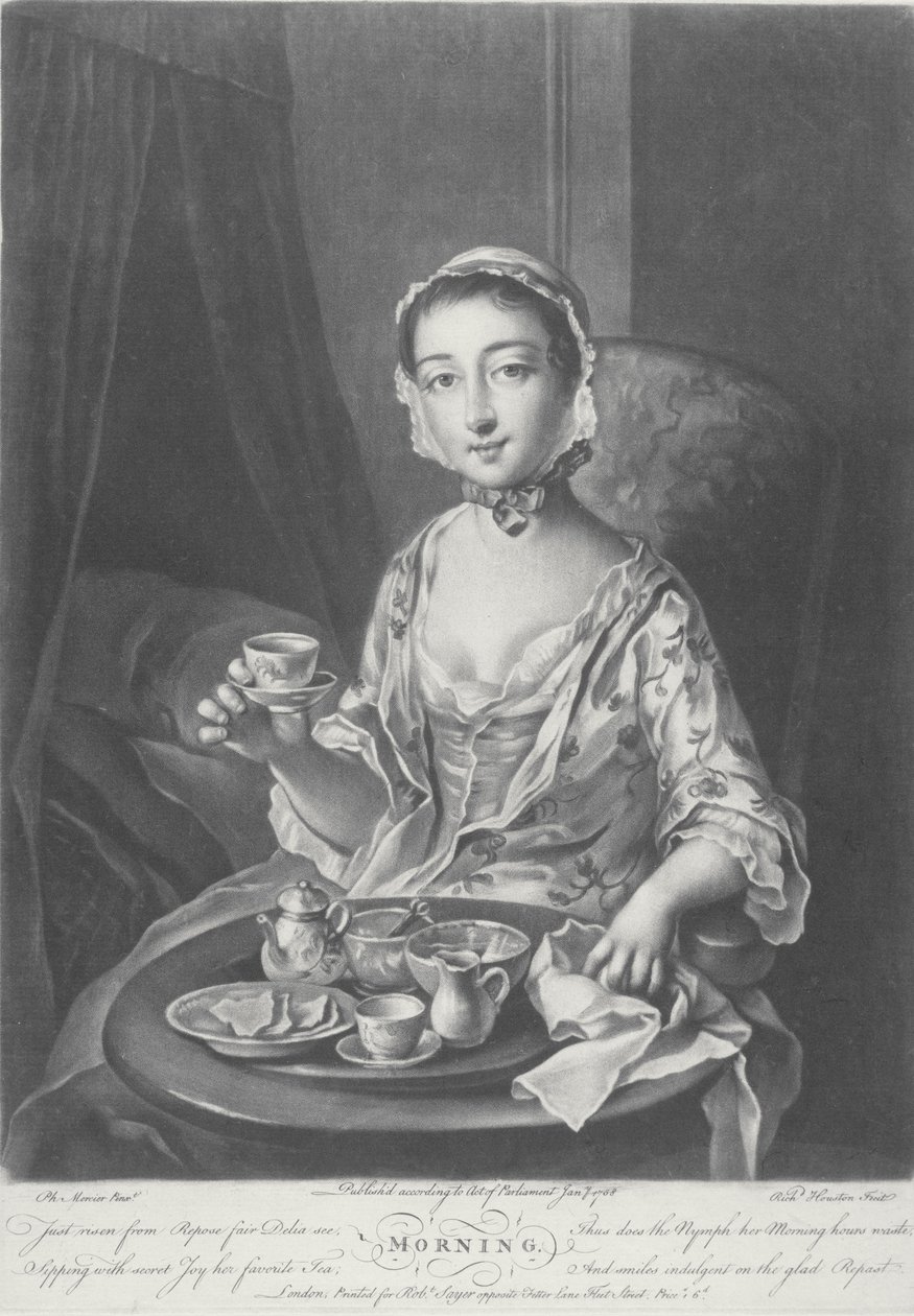 Aamu, kaiverrus Richard Houston, 1758 tekijältä Philippe Mercier