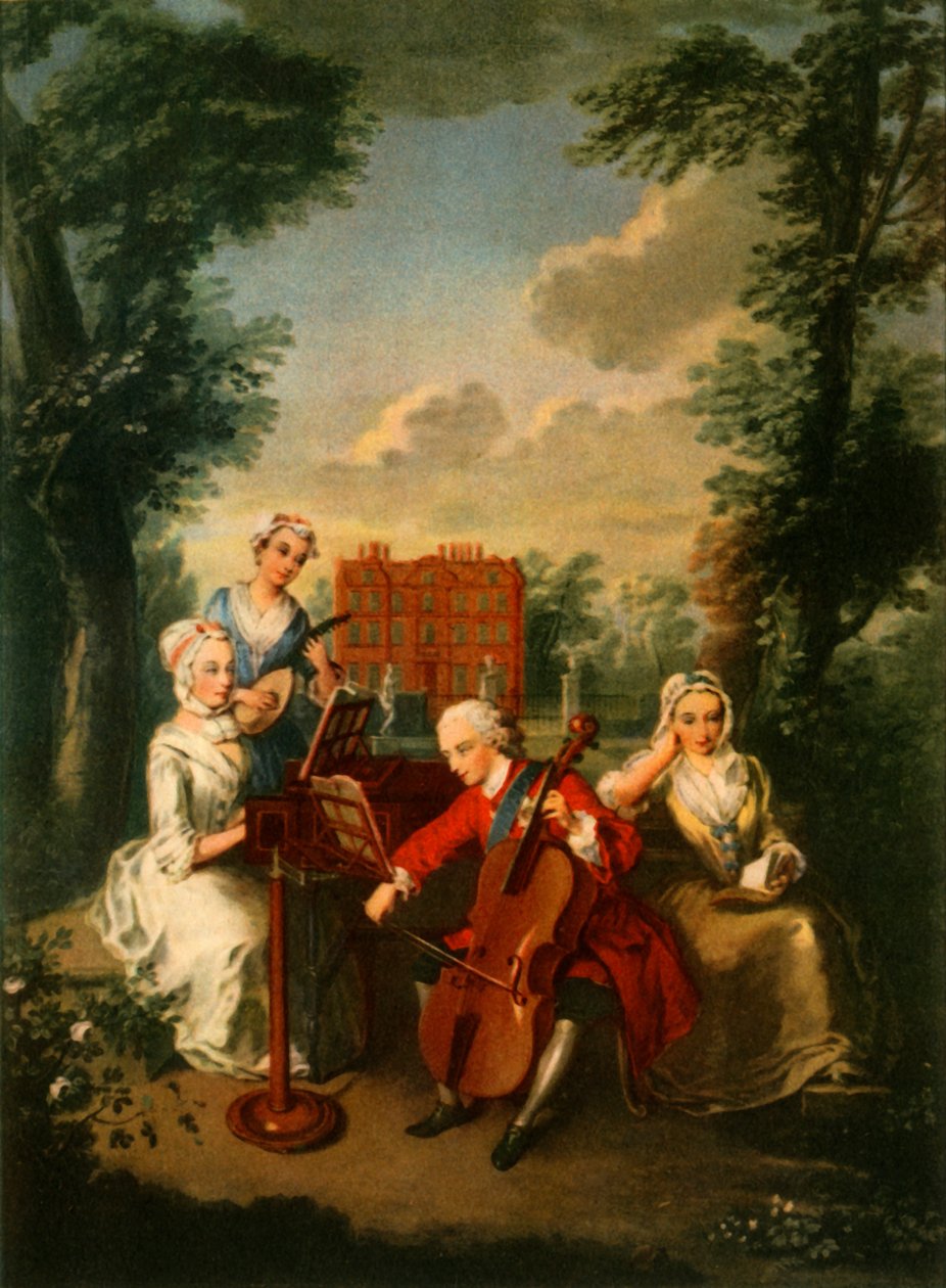 Prinssi Frederick Louis, Walesin prinssi, soittaa selloa Kew Palacessa, 1733-1750, 1942. tekijältä Philippe Mercier