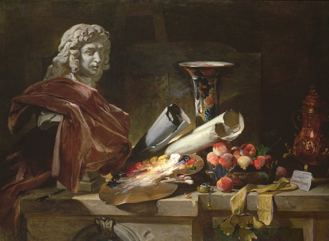 Kunnianosoitus Chardinille, 1871 tekijältä Philippe Rousseau