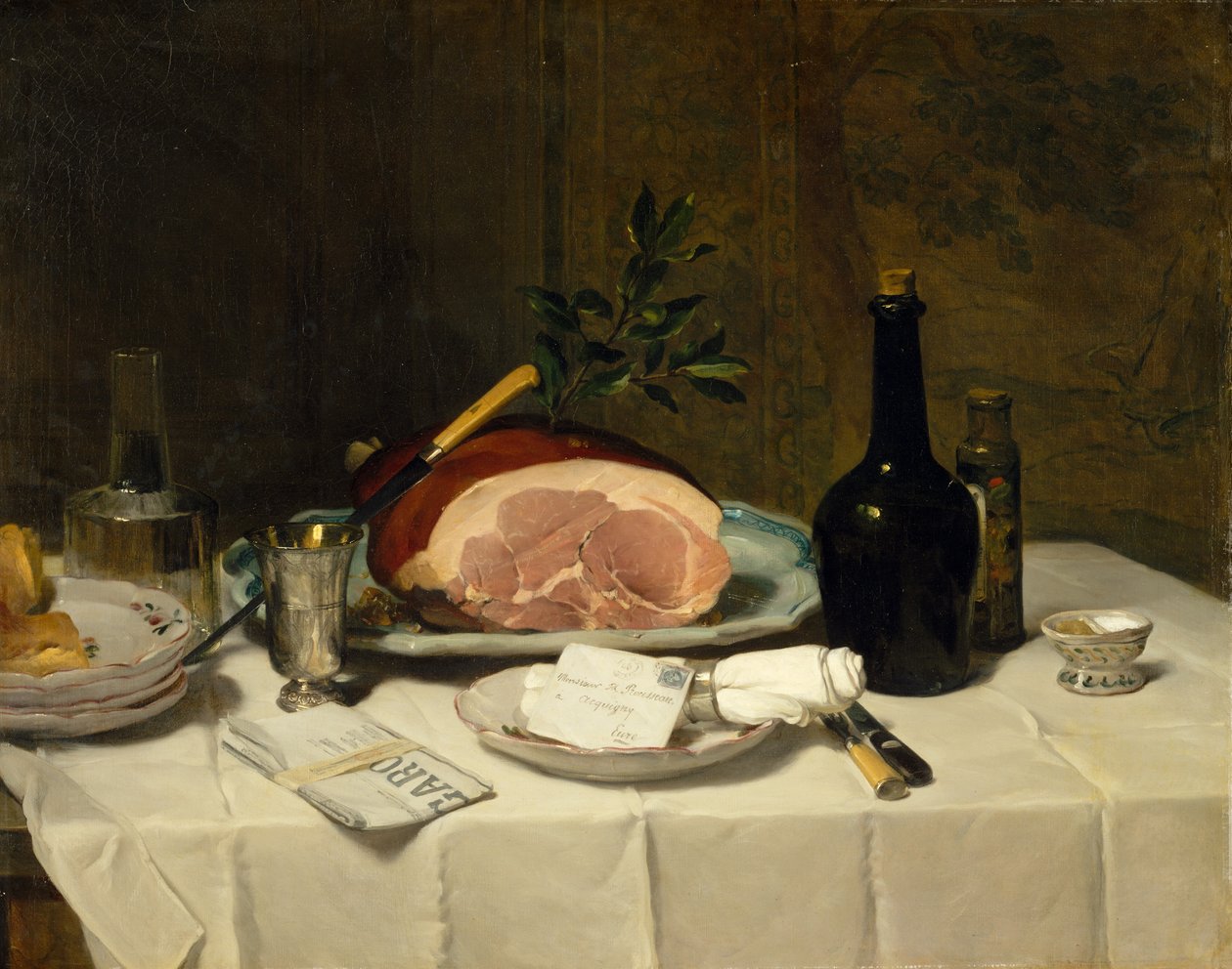 Asetelma kinkun kanssa, 1870-luku. tekijältä Philippe Rousseau