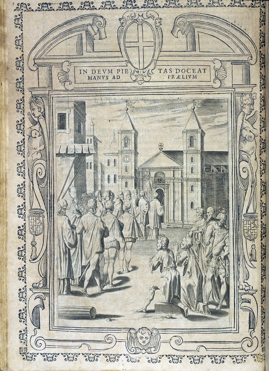 Maltan ritarikunnan perussääntökilpi "Statuta Hospitalis Hervsalem" (kulkue), Philippe Thomassin, 1500-luvun loppu tekijältä Philippe Thomassin