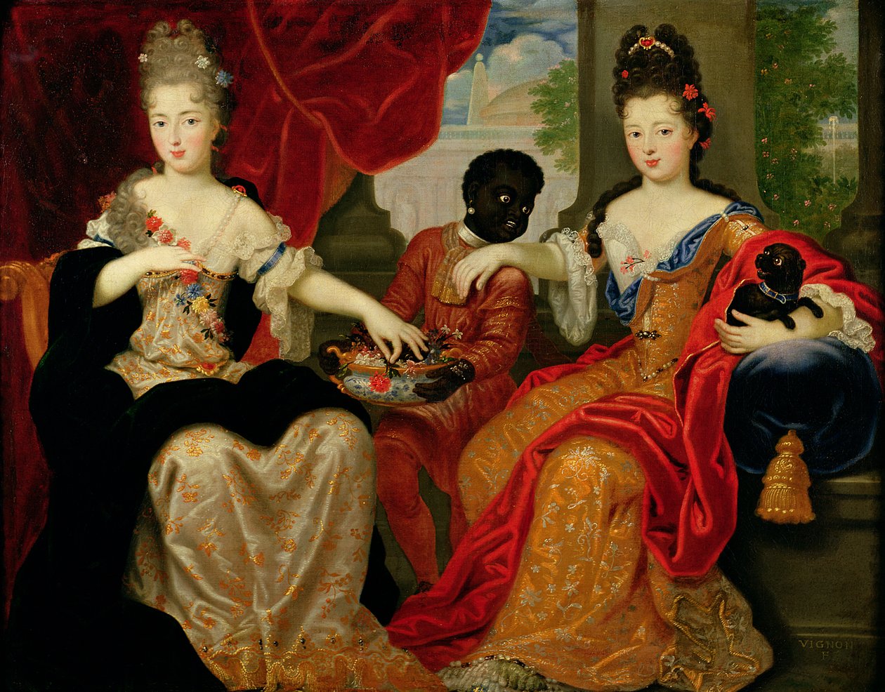 Francoise-Marie de Bourbonin (1677-1749) ja Louise-Francoise de Bourbonin (1673-1743) muotokuva tekijältä Philippe Vignon