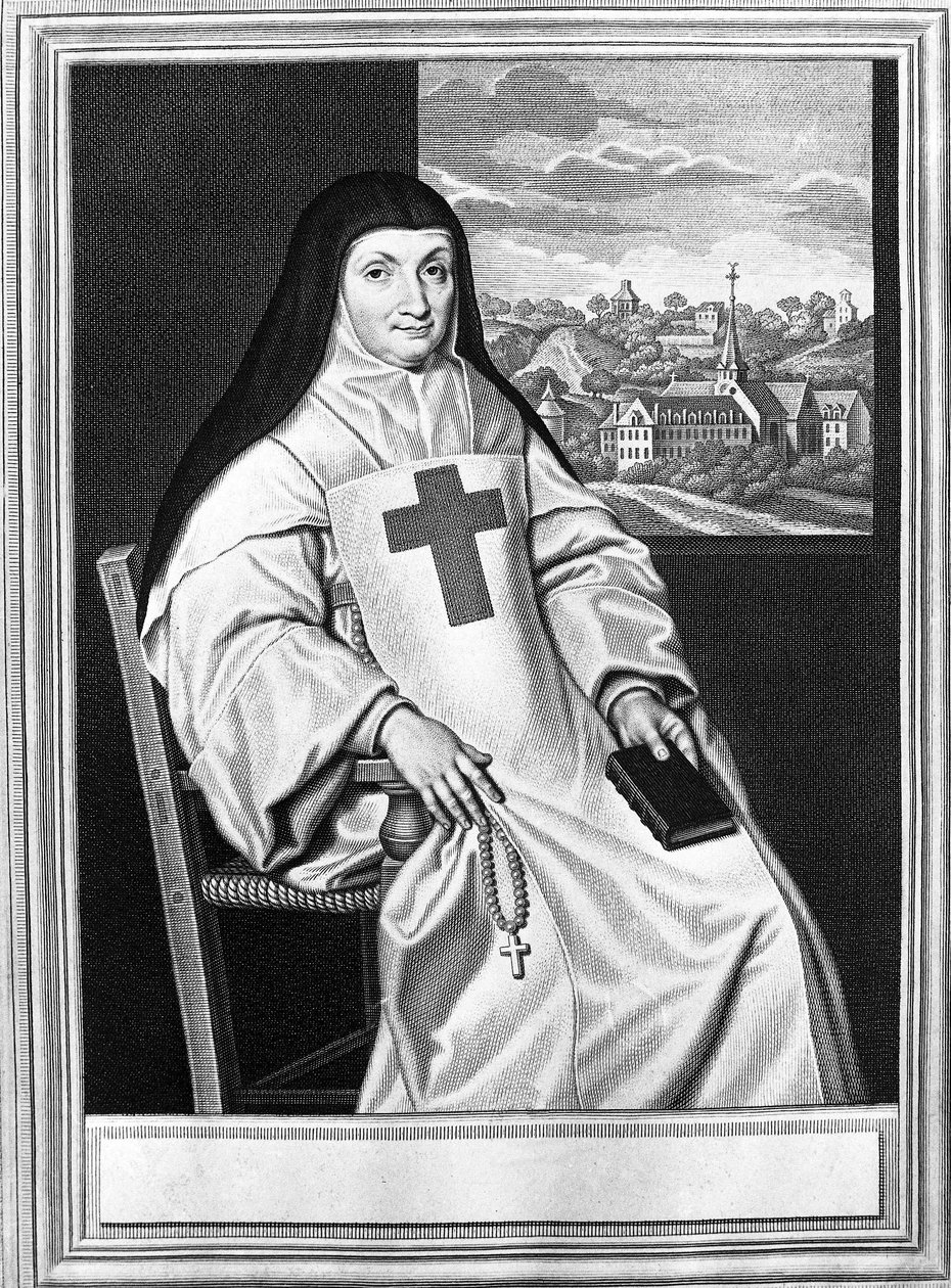 Jacqueline Marie Angélique Arnauld, äiti Angélique (1591-1661), ranskalainen nunna, Port Royal des Champsin (Port-Royal-des-Champs) luostarina. tekijältä Philippe de (after) Champaigne