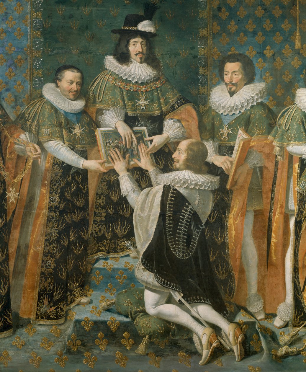 Ludvig XIII toivottaa Longuevillen herttuan tervetulleeksi Pyhän Hengen ritarikuntaan, maalauksen Philippe de Champaigne (1602-1674), Ranska tekijältä Philippe de Champaigne