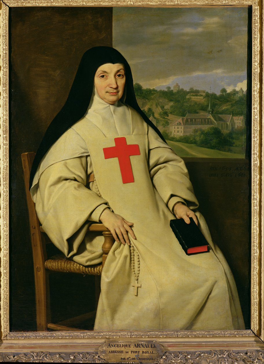 Äiti Angelique Arnauld (1591-1661) Port-Royalin abbedissa, 1654. tekijältä Philippe de Champaigne