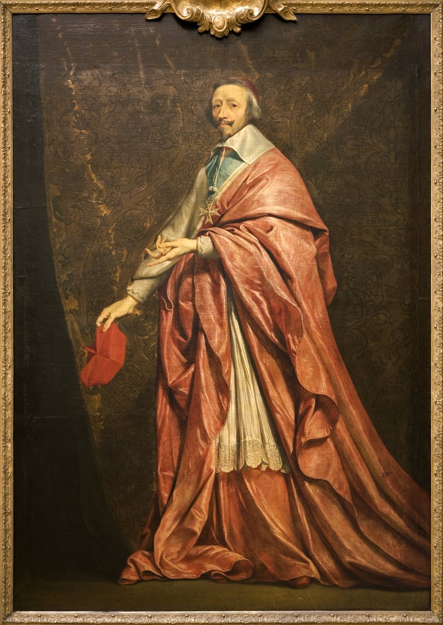 Armand Jean du Plessis Cardinal de Richelieun muotokuva (öljy kankaalle) tekijältä Philippe de Champaigne