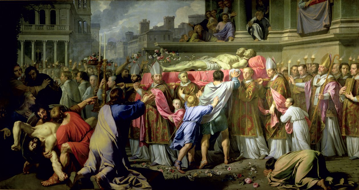 SS:n ruumiiden käännös. Gervase ja Protase Milanon katedraaliin, 1661 tekijältä Philippe de Champaigne