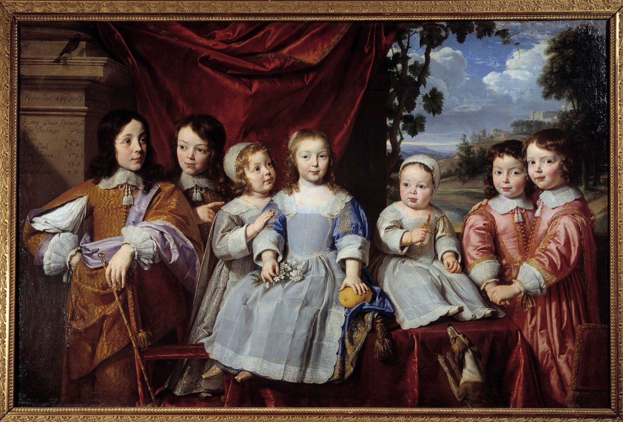 Henri Louis Habert de Montmortin lapset (Henri-Louis Habert de Montmor) (1600-1679) Philippe de Champaignen (1602-1674) maalaus 1649 Reims. Kuvataidemuseo tekijältä Philippe de Champaigne