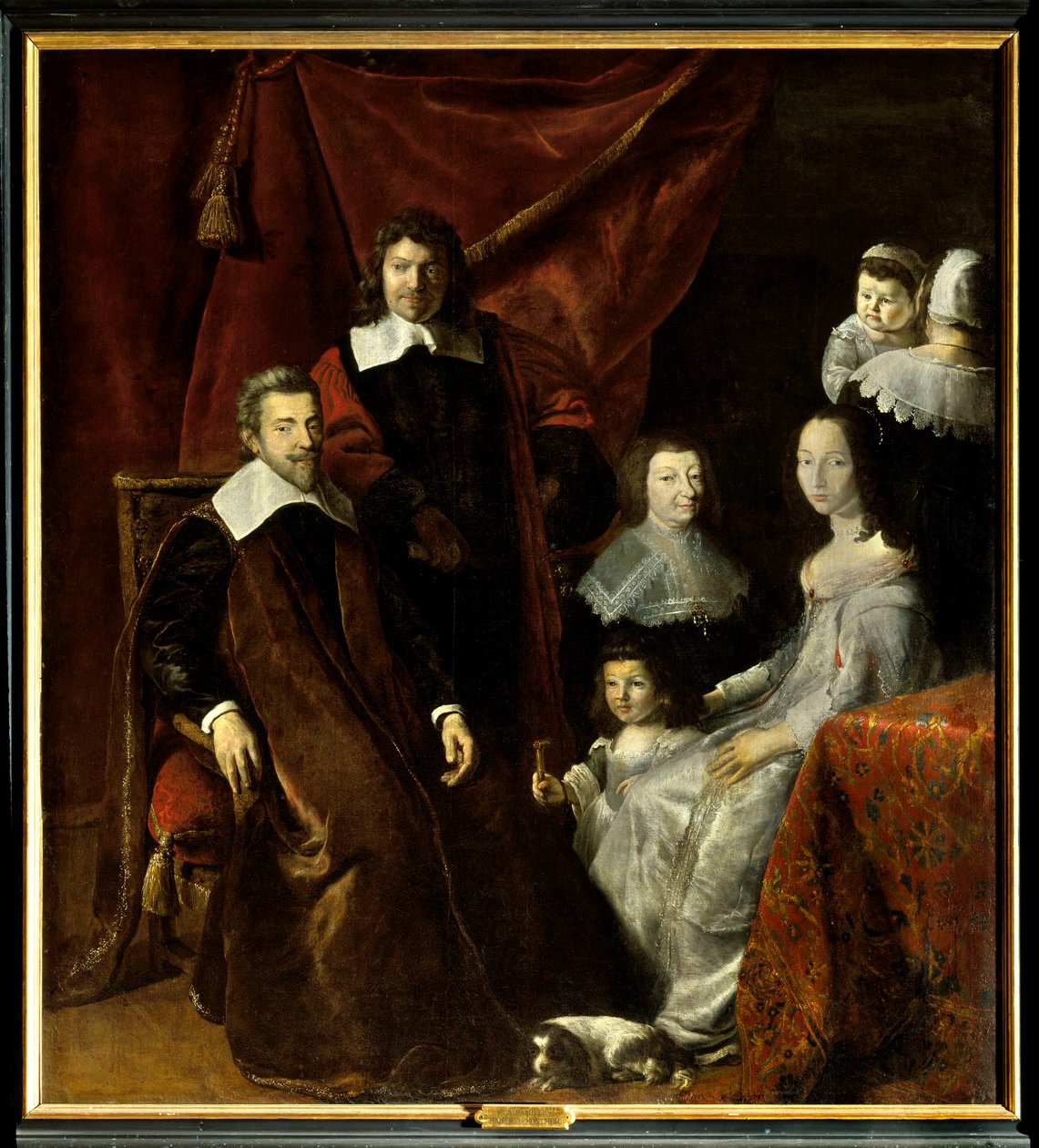 Henri Louisin (Henri-Louis) Habert de Montmortin (Montmor) (1600-1679) perhe, oikealla Henriette-Marie de Buade de Frontenac (Henriette Marie de Buade-Frontenac) (kuoli 1676). Philippe De Champaignen (1602-1674) maalaus. Öljy kankaalle. Pakollinen tekijältä Philippe de Champaigne