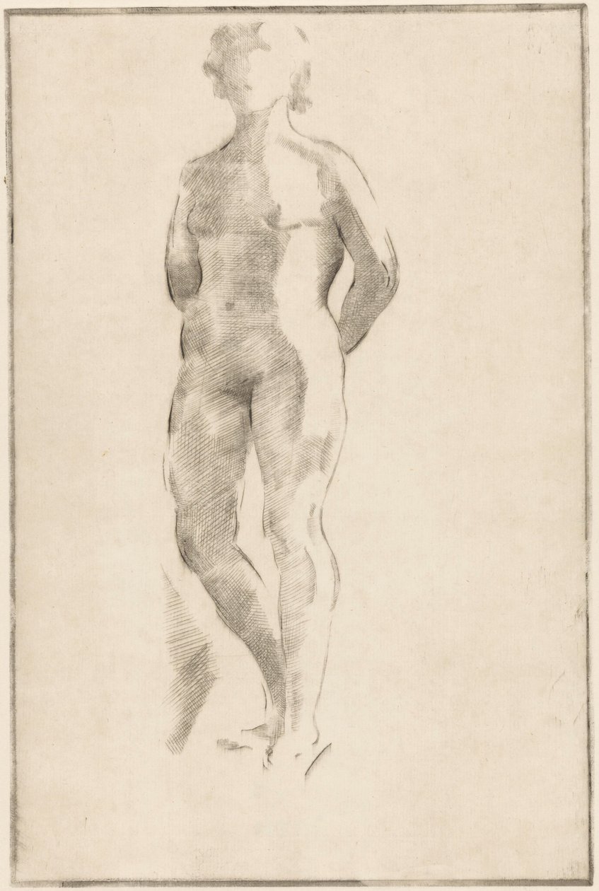 Pysyvä alaston nainen kädet selän takana tekijältä Philippus de Groot (signed by artist)