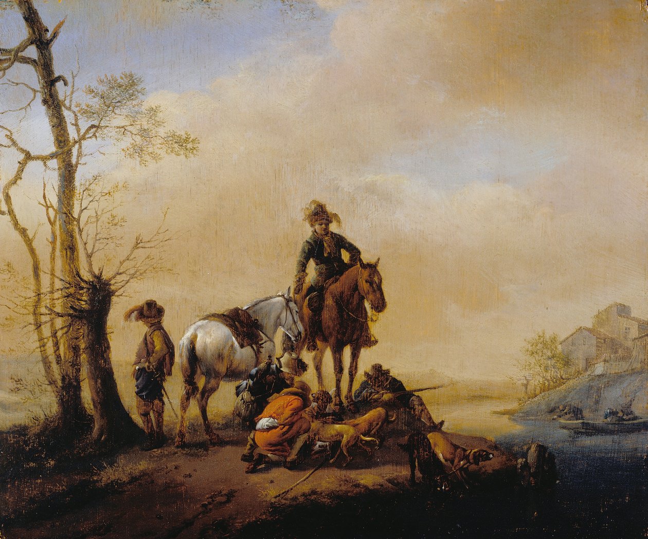 Urheilijoiden pysähtyminen tekijältä Philips Wouwerman