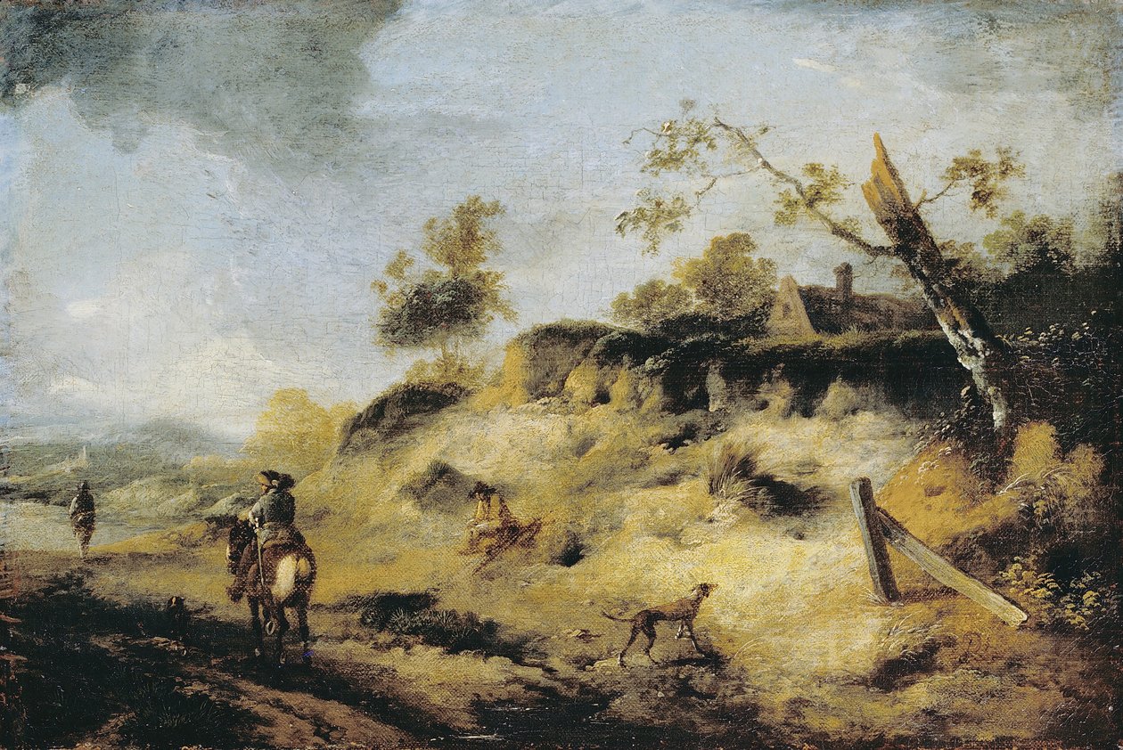 Hiekkaranta Travellersin kanssa tekijältä Philips Wouwerman