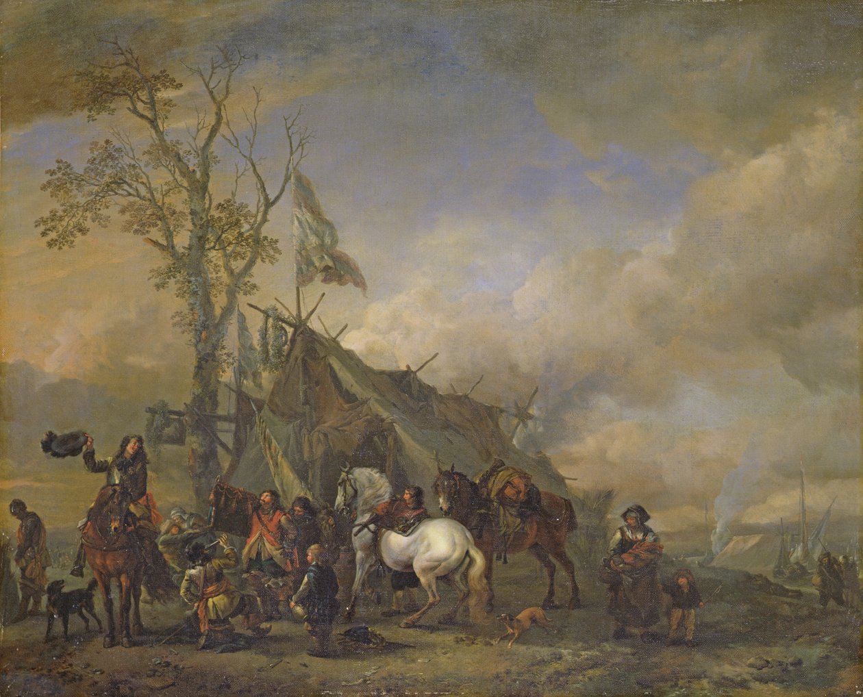 Ratsuväkiläisten lähtö tekijältä Philips Wouwerman