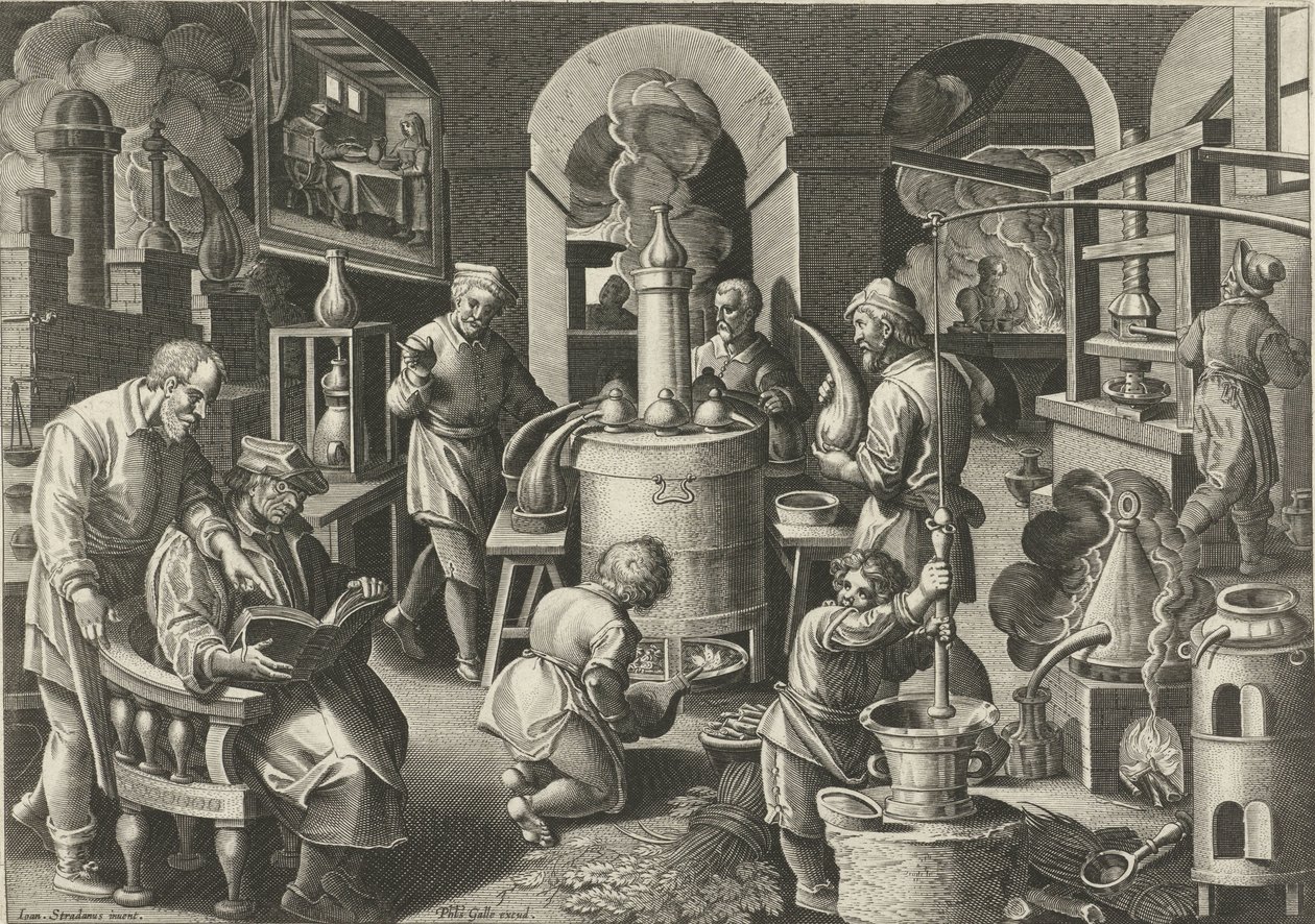 Tislaus Uusia keksintöjä ja löytöjä (sarjan nimi) Nova Reperta (sarjan nimi) tekijältä Philips Galle (attributed to workshop of)