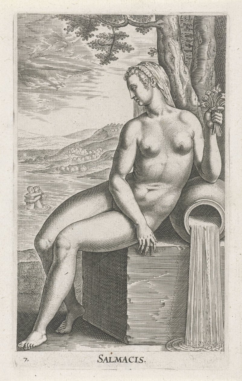 Vesinymfi Salmacis Salmacis (otsikko esineessä) Stroom-en waternimfen (sarjan nimi) Oceanitid nymfit, ephidrid potamidus naiads (sarjan nimi) tekijältä Philips Galle