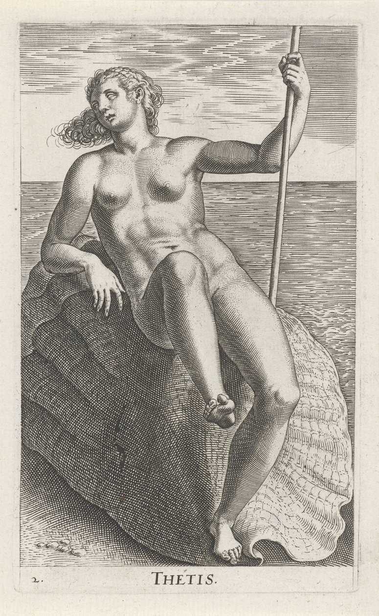 Vesinymfi Thetis Thetis (otsikko esineessä) Stroom en waternimfen (sarjan nimi) Oceanitid nymfit, ephidrid potamidus naiads (sarjan nimi) tekijältä Philips Galle