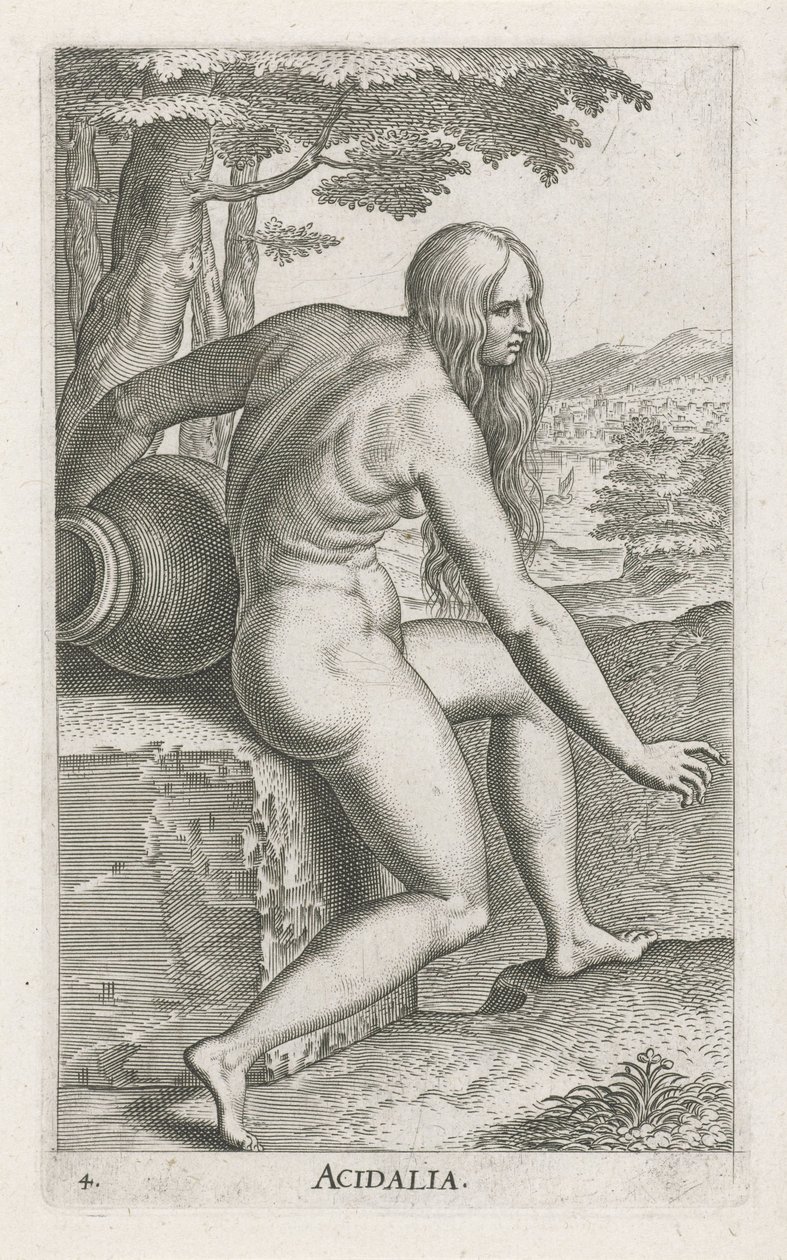Vesinymfi Venus Acidalia Acidalia (otsikko esineessä) Stroom-en waternimfen (sarjan nimi) Oceanitid nymfit, ephidrid potamidus naiads (sarjan nimi) tekijältä Philips Galle