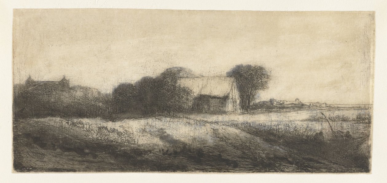 Maisema onkijan kanssa veneessä tekijältä Philips Koninck (attributed to)