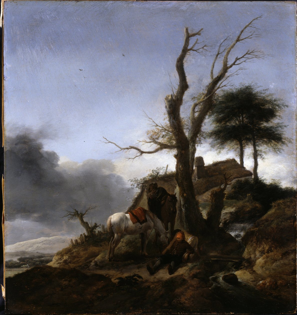 Matkustajien pysähdyspaikka tekijältä Philips Wouwerman
