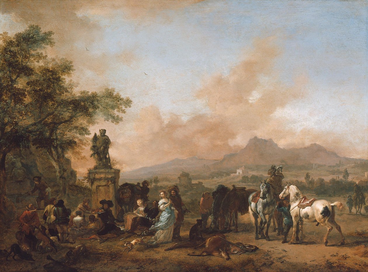 Lepotauko hirvenmetsästyksessä tekijältä Philips Wouwerman