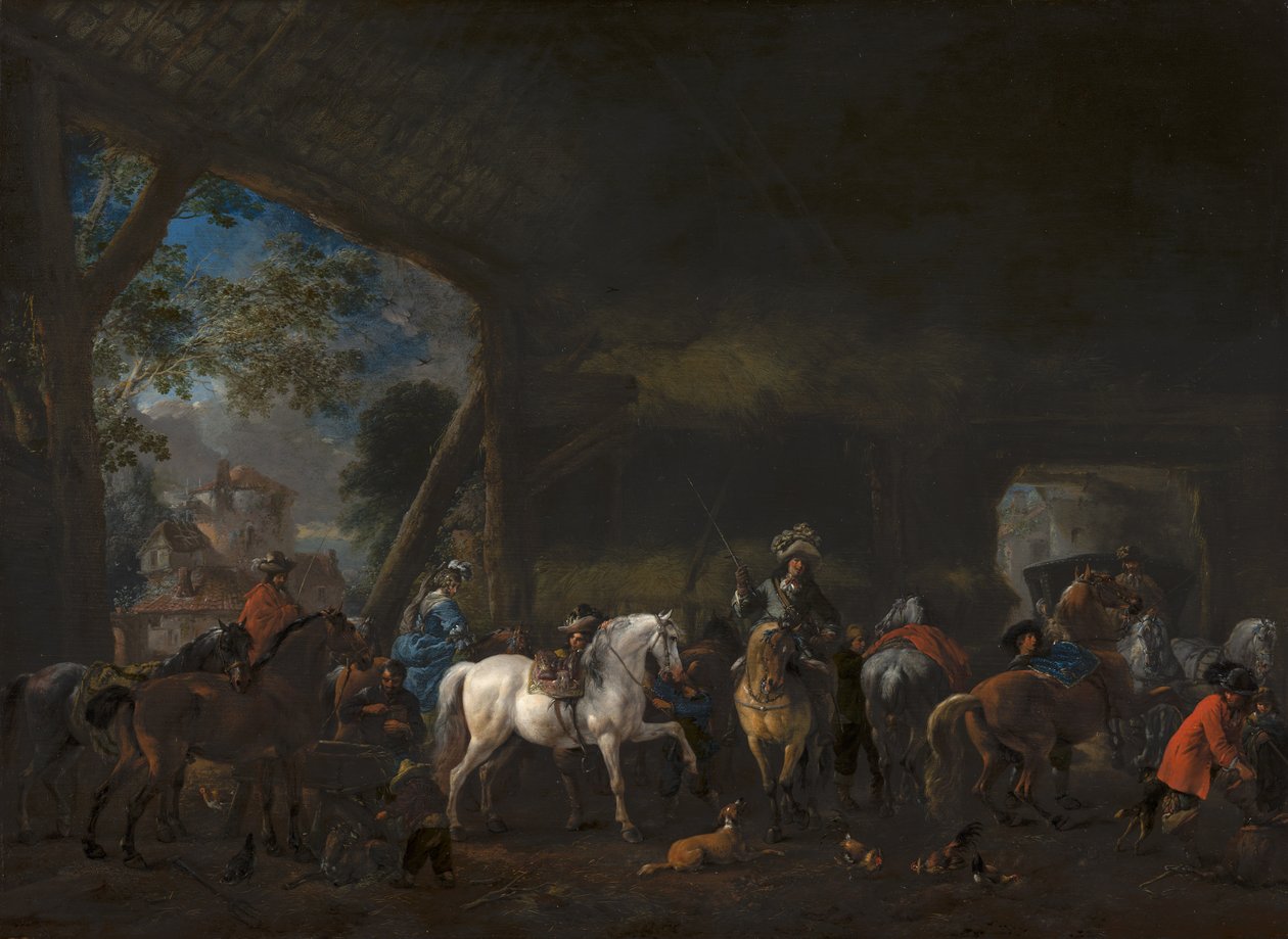 "Saapuminen tallille" tekijältä Philips Wouwerman