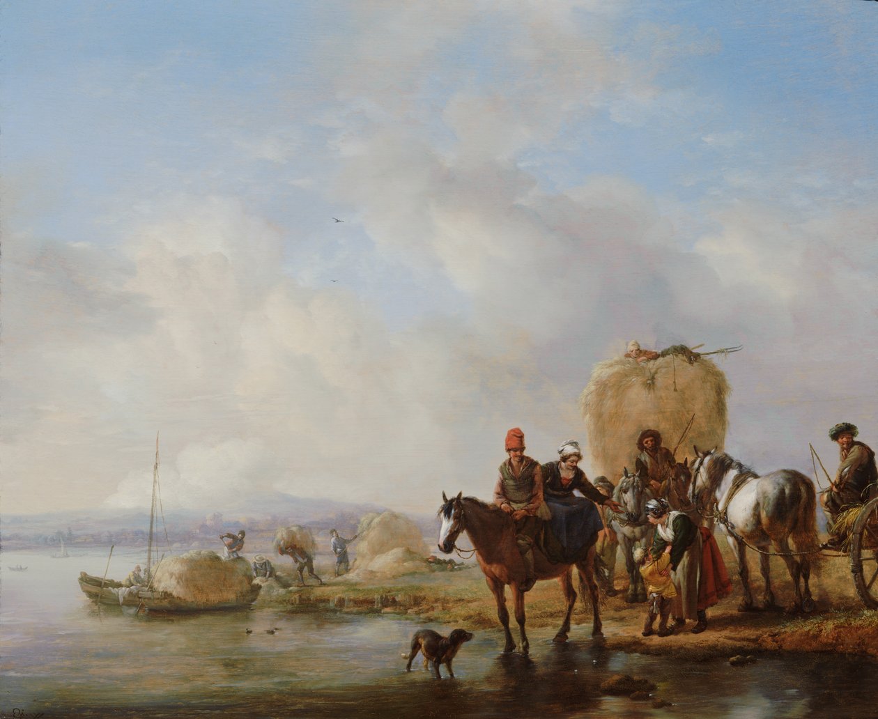 Heinävaunu tekijältä Philips Wouwerman