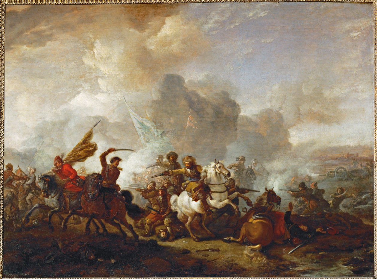 Hevoskamppailu itämaisten ja keisarillisten välillä ... tekijältä Philips Wouwermans or Wouwerman
