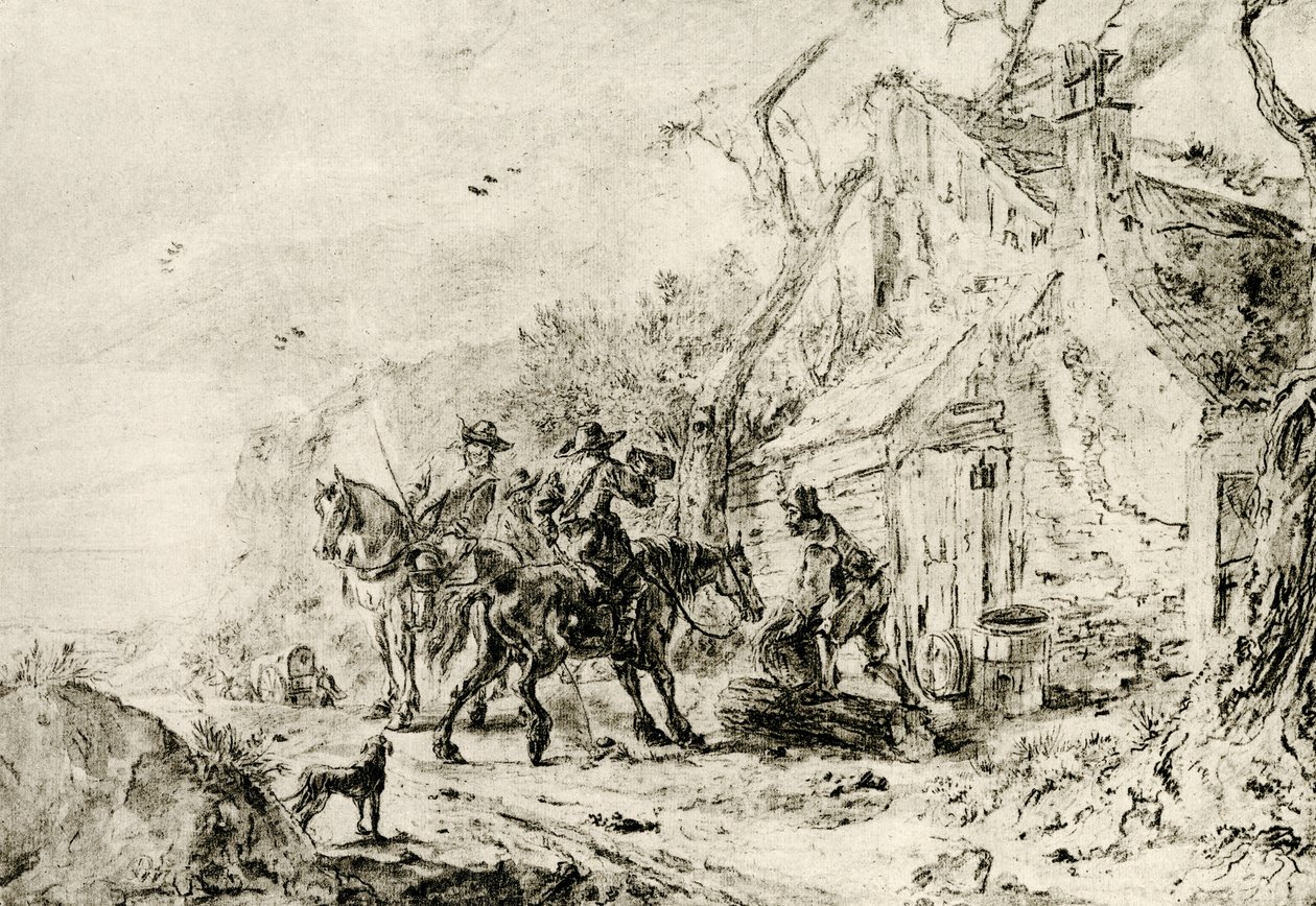 Pysähdy tavernassa tekijältä Philips Wouwerman