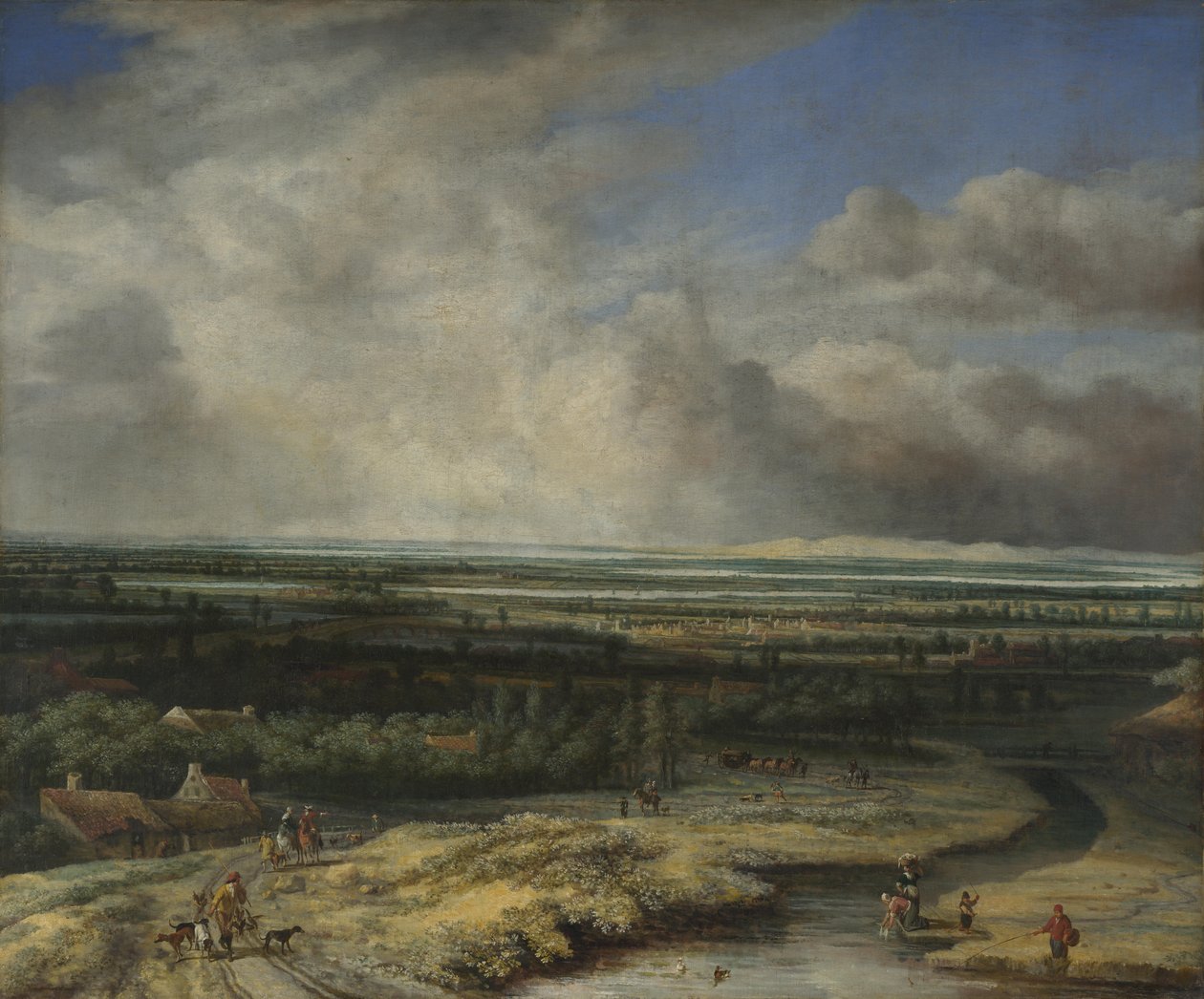 Laaja maisema Hawking-juhlilla, c. 1670 tekijältä Philips de Koninck