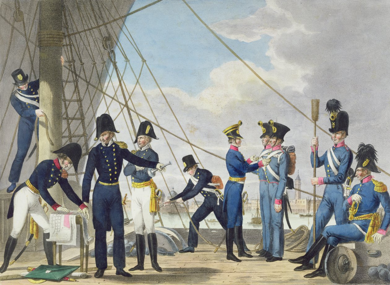 Uusi keisarillinen Itävallan laivasto Napoleonin sotien jälkeen, noin 1820 tekijältä Phillip von Stubenrauch