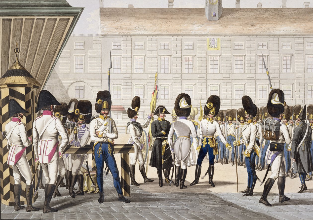 Uudet keisarilliset kuninkaalliset Itävallan grenadiersit Napoleonin sotien jälkeen, n. 1820 tekijältä Phillip von Stubenrauch