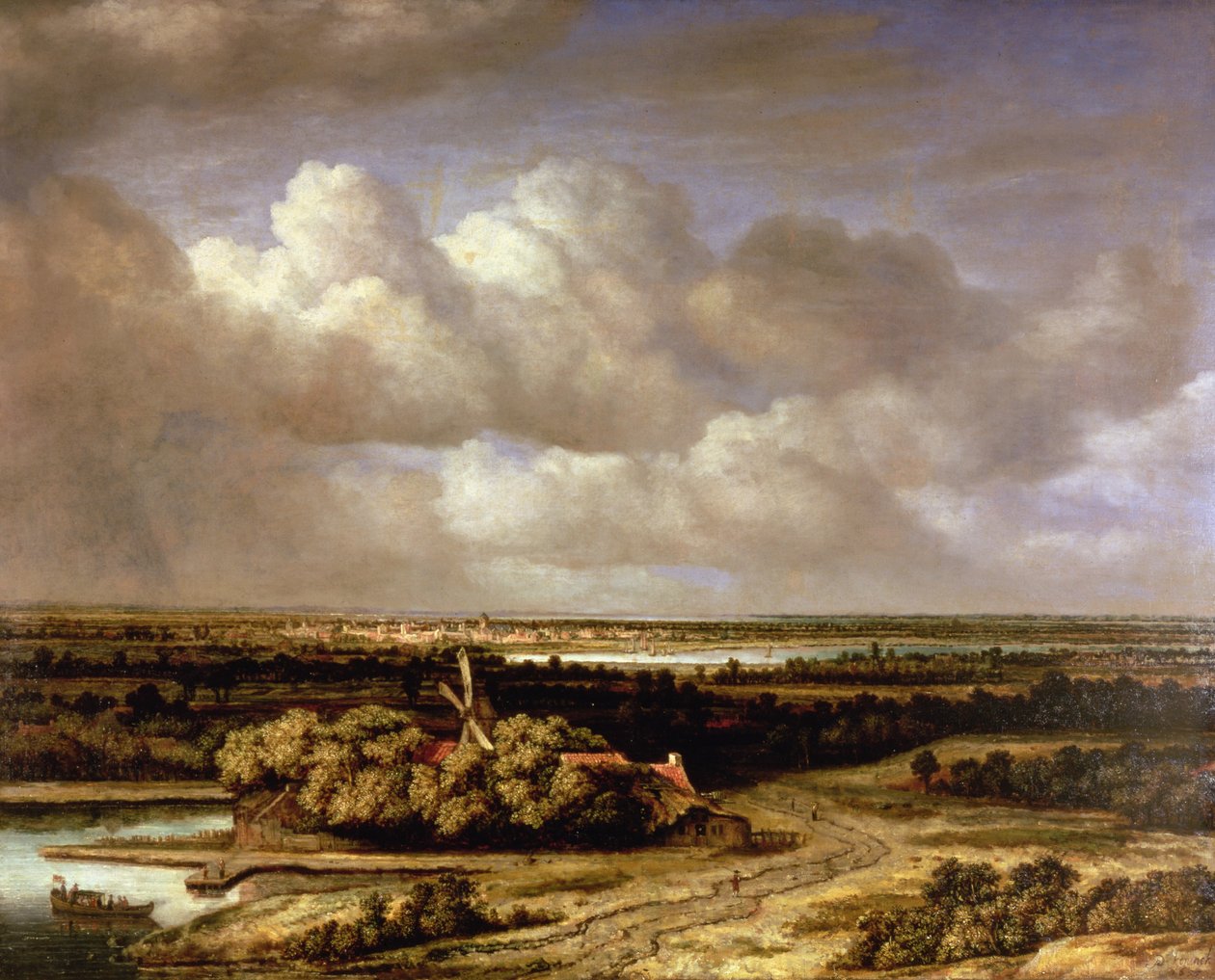 Laaja maisema ja tuulimylly, 1655 tekijältä Phillips de Koninck