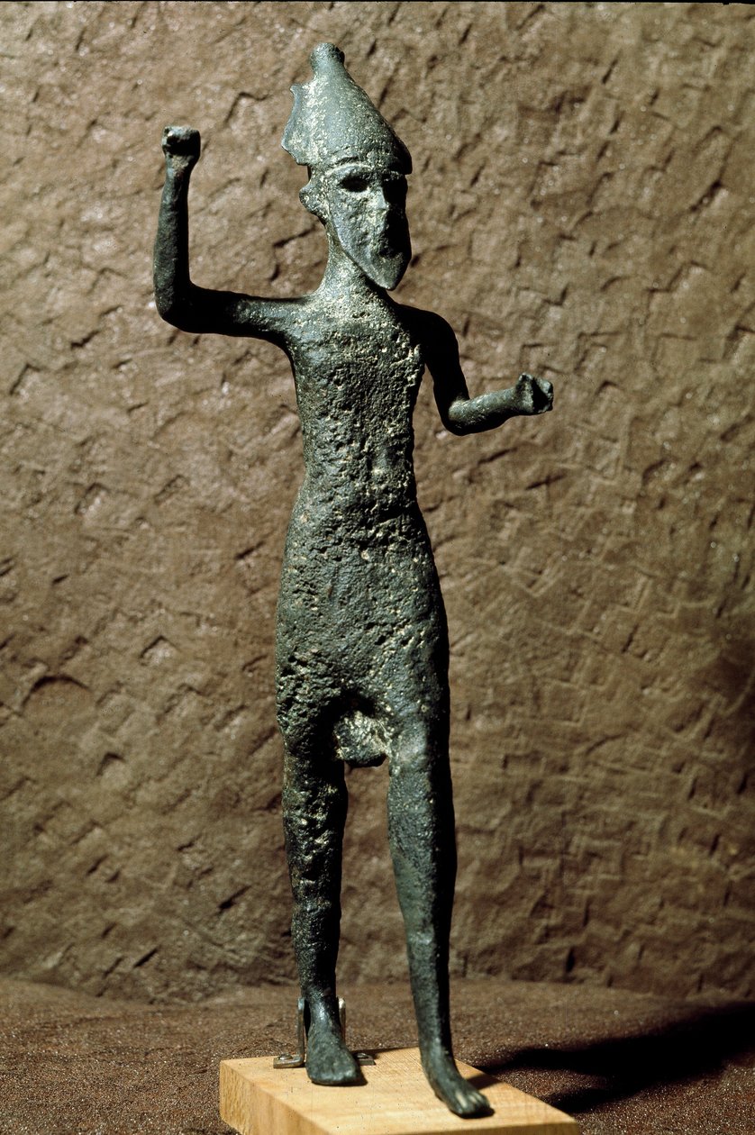 Foinikia: pronssinen jumalahahmo. Löytää merestä lähellä Selinuntea (Selinonte), Sisiliassa. 14-13-luvulla eKr. Palermo, kansallinen arkeologinen museo tekijältä Phoenician