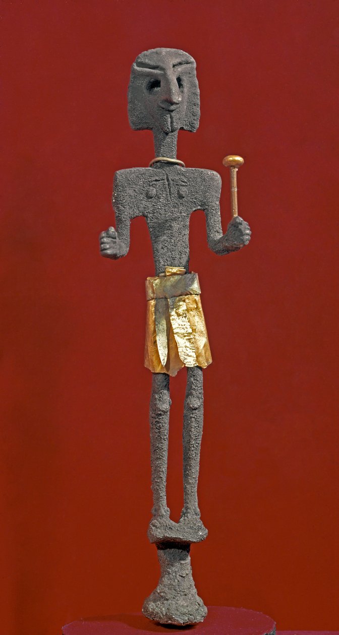 Foinikialainen taide: jumaluuden patsas hopeaa ja kultaa. 20. tai 19. vuosisadalla eKr. Ras Shamrasta (Ugarit tai Ougarit). Sun 28 cm National Museum of Aleppo, Syyria tekijältä Phoenician Phoenician