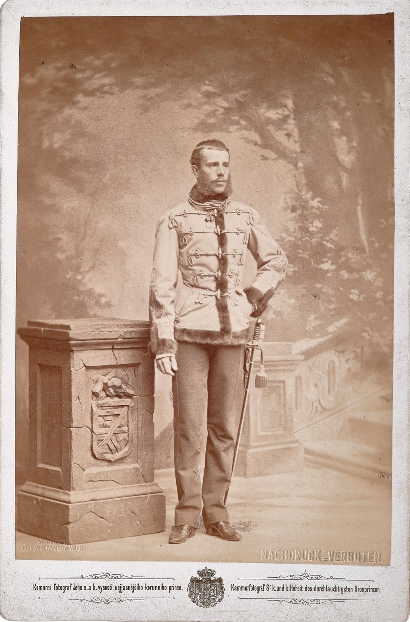 Rudolf, Itävallan kruununprinssi 1858-1889, noin 1880-1885. tekijältä Photo studio C. K. Dvorni Prague.