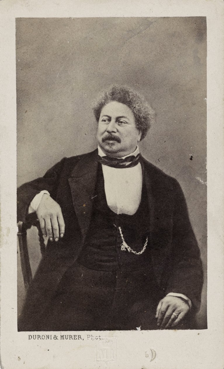 Kirjailija Alexandre Dumas isä 1802-1870, 1870. tekijältä Photo studio Duroni and Murer.
