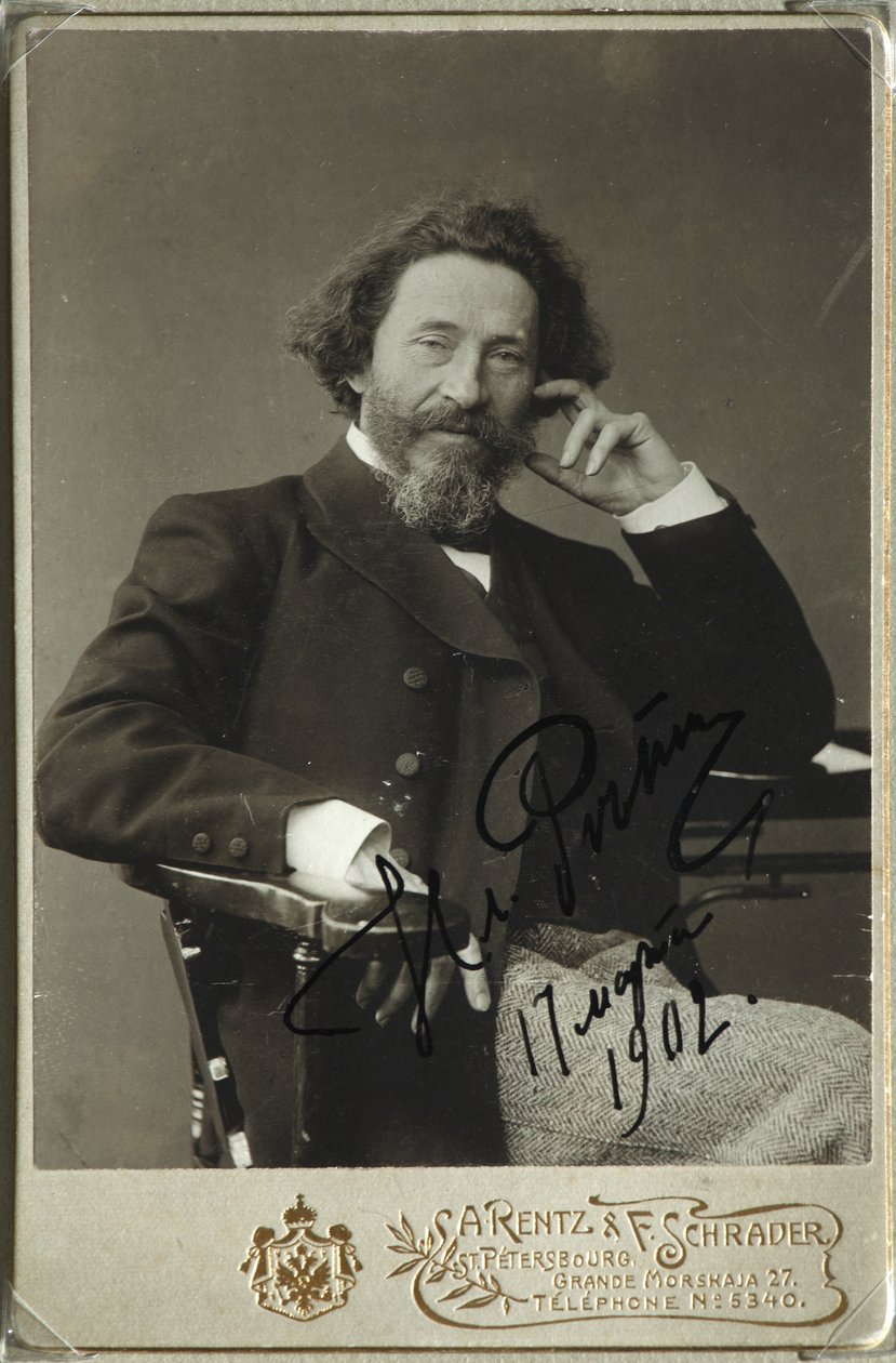 Taiteilija Ilja Repinin muotokuva 1844-1930 tekijältä Photo studio H. Rentz and F.