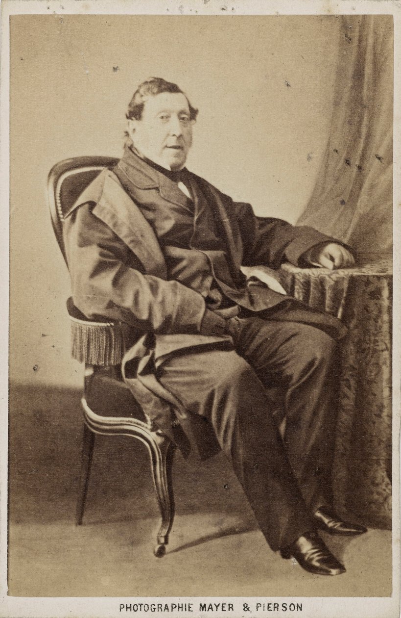 Muotokuva säveltäjä Gioachino Antonio Rossinista 1792-1868, noin 1860. tekijältä Photo studio Mayer and Pierson.