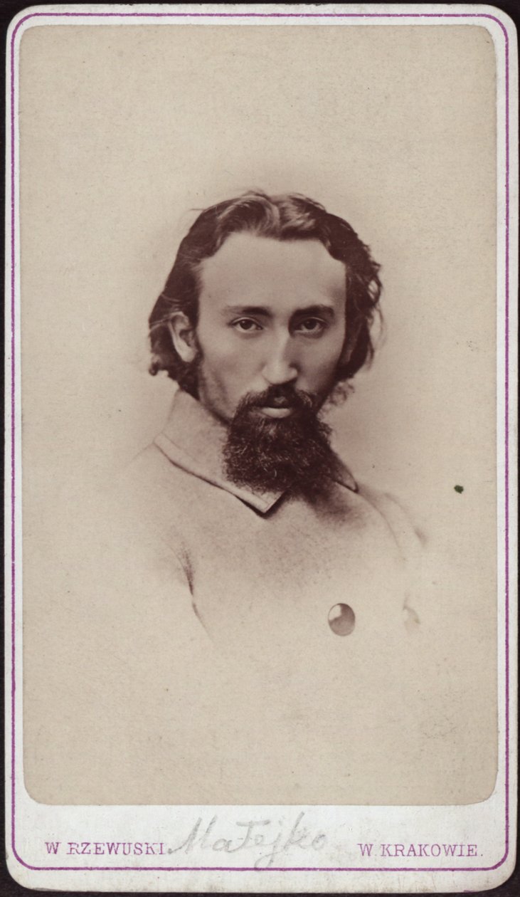 Jan Matejkon muotokuva 1838-1893, noin 1880. tekijältä Photo studio Waleri Rzewuski.