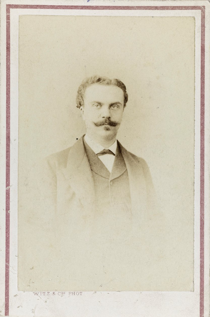 Guy de Maupassantin muotokuva, n. 1880. tekijältä Photo studio Witz and Cie.