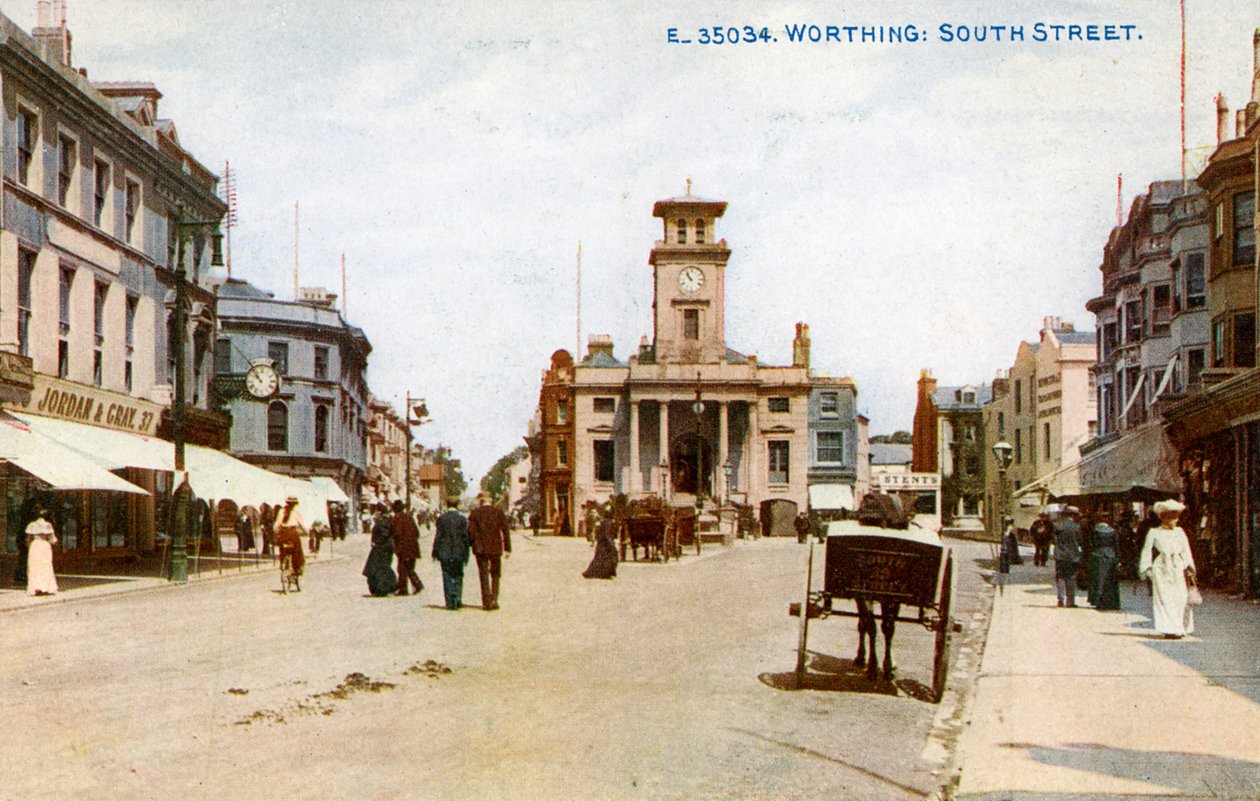 South Street, Worthing, Sussex, 1900-luku. tekijältä Photochrom Co Ltd of London