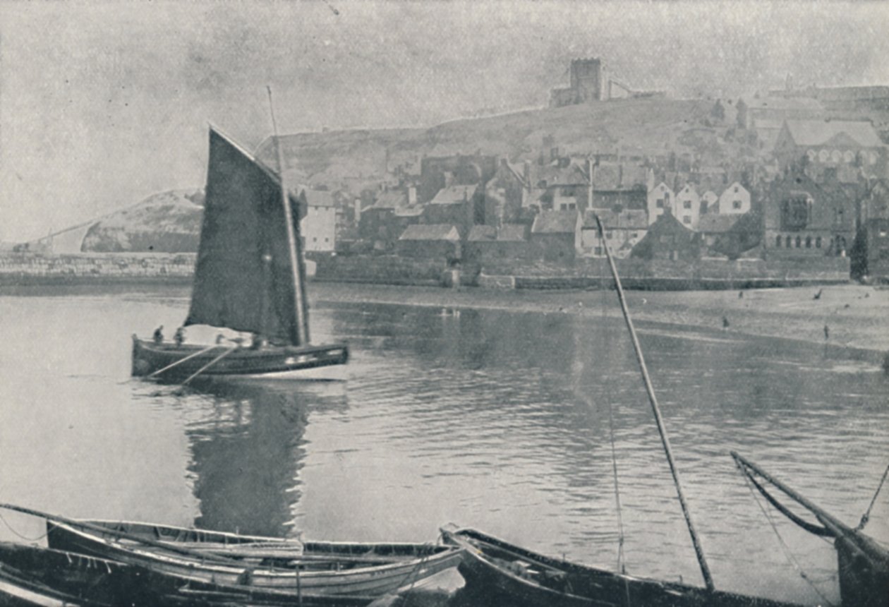 Whitby Harbour, 1910 tekijältä Photochrom Co Ltd of London